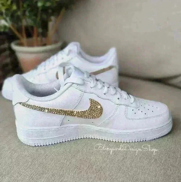 Bling Nike Air Force 1 Low Sneakers Customized with Swarovski Crystals Custom - Picture 8 of 10